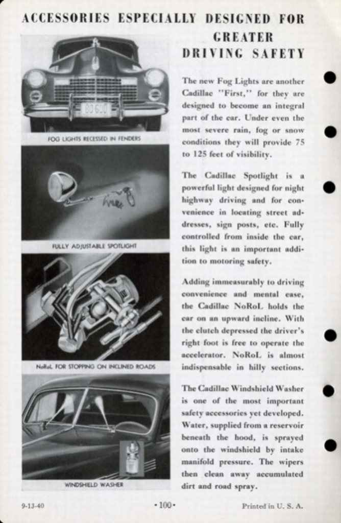 1941 Cadillac Salesmans Data Book Page 110